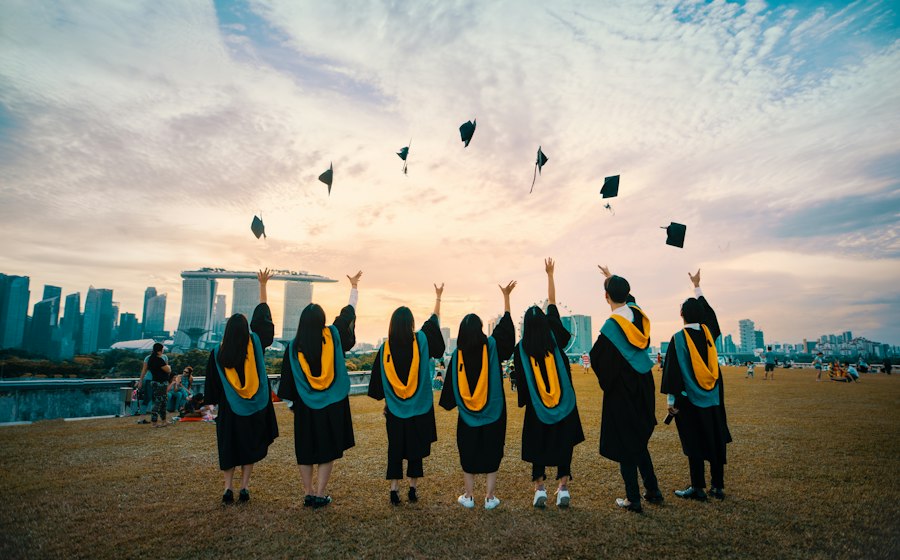 GITAM — graduating students celebrating on campus