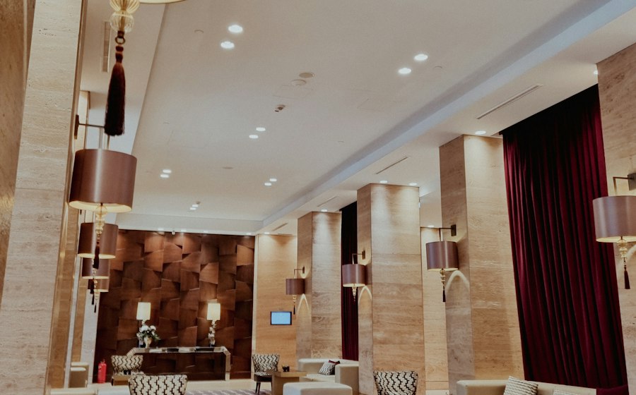 Sreekanya Fortune — hotel lobby with chandelier