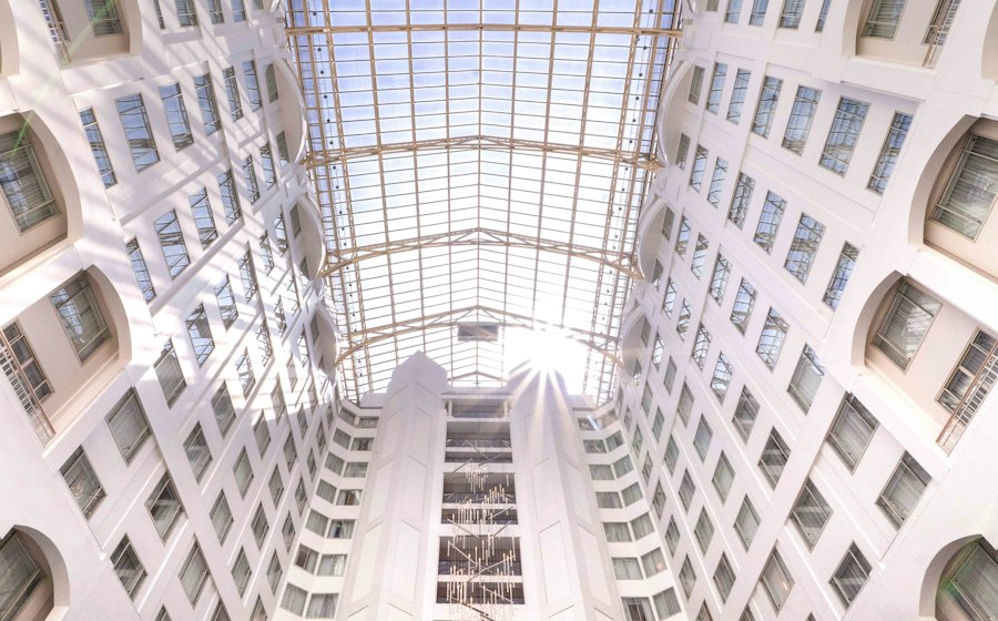 Chenna Convention — hotel atrium with glass ceiling