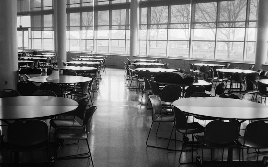 Naval Officer's Mess — empty cafeteria hall