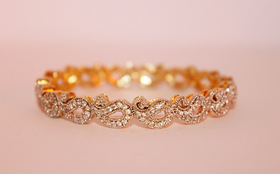 Vaibhav Jewellers — gold bracelet on display