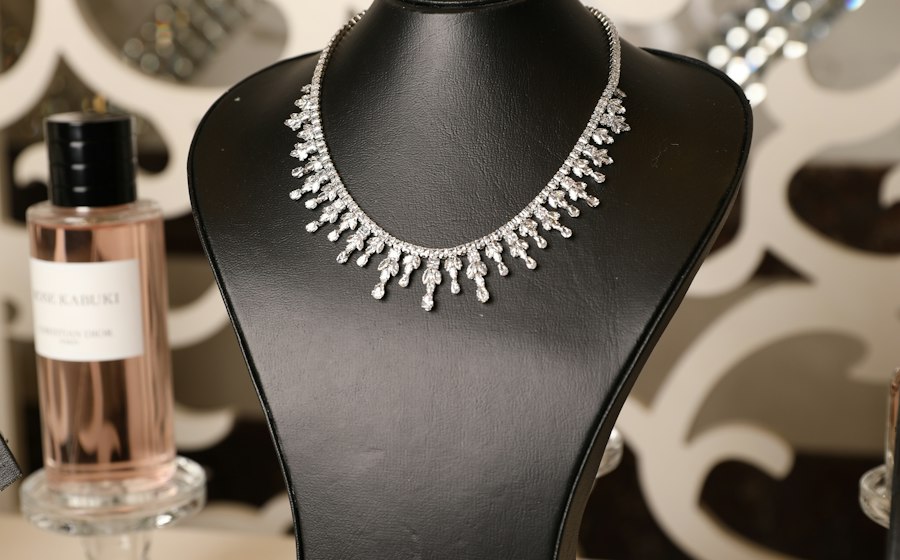 Vysyaraju Jewellers — diamond necklace on display