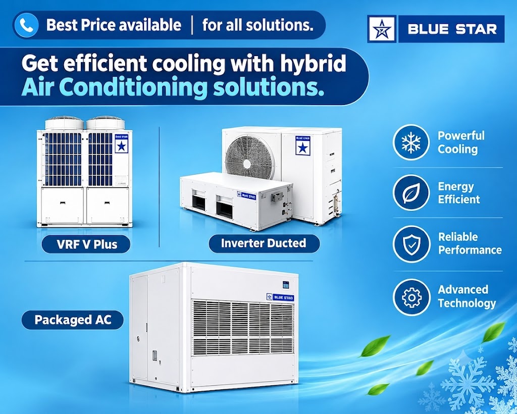 Central air conditioning keeping an interior comfortable