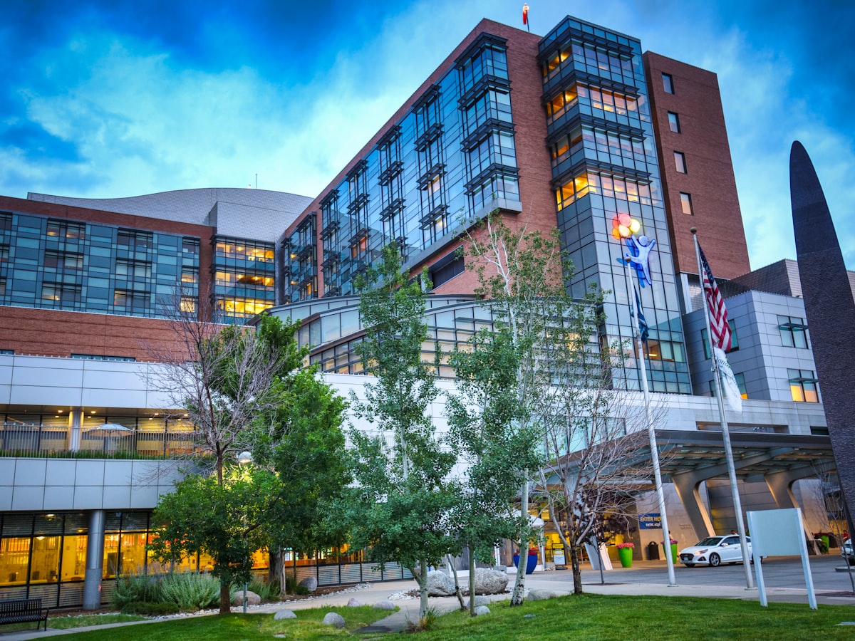 Modern hospital building exterior